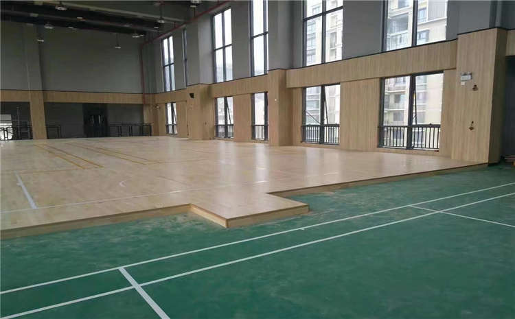 橡胶木篮球场地木地板**